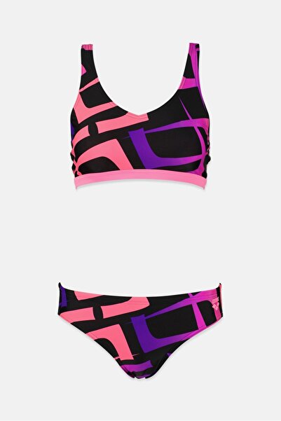 ARENA بيكيني نسائي مطبوع مكون من قطعتين، باللون الأسود والوردي والأرجواني