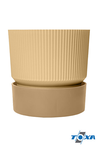 ToXA 2 Adet 2 Litre Karışık Iksora Saksı Dekoratif Tabaklı Çiçek Kaktüs Saksısı Mat Plastik Saksı