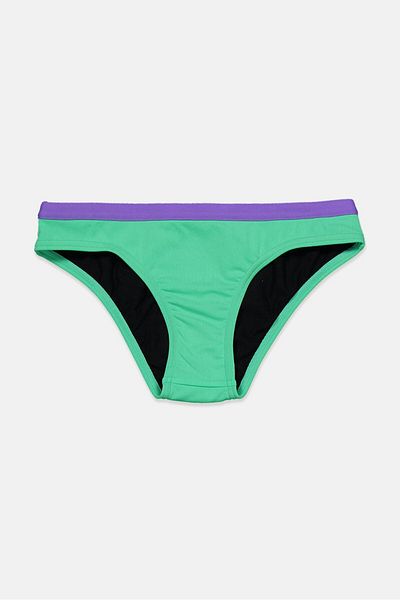 SPEEDO Women Plain Print Bikini Bottom, Green And Purple