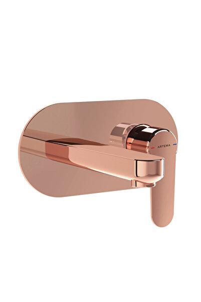 VitrA Artema Root Round A4272129 Ankastre Lavabo Bataryası, Soft Bakır