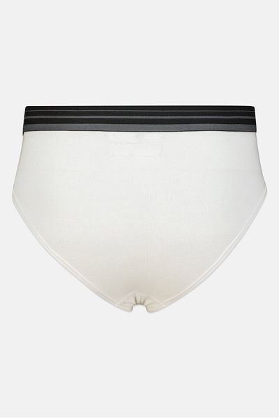 GAS Men 2 Pieces Brand Logo Pull On Brief, White