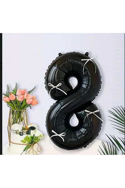 Partifabrik Black Bow Number Balloon - Age Options