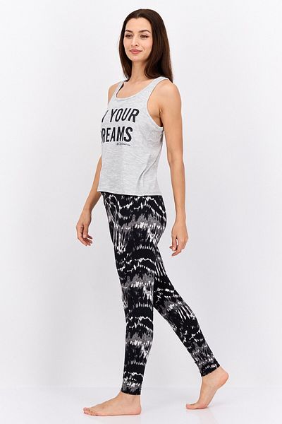 Bcbgeneration Women 2 Pc Sleeveless Allover Printed Pajama Set, Grey