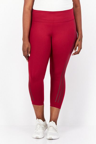 adidas Women Plus Size High Rise Training Leggings, Maroon