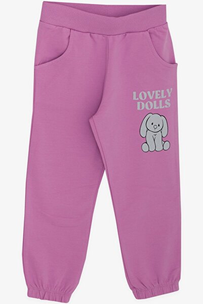 Breeze Girl's Tracksuit Set Glitter Animal Printed 1-4 Years, Light Gray Melange