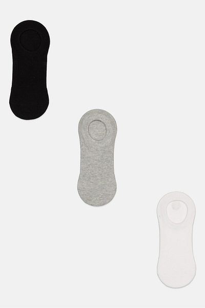 Bebe Women 3 Pairs Basic Round Foot Socks, Black Combo