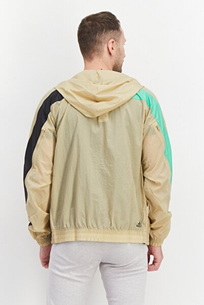 adidas Men Sportswear Fit Long Sleeve Windbreaker Training Jacket, Beige