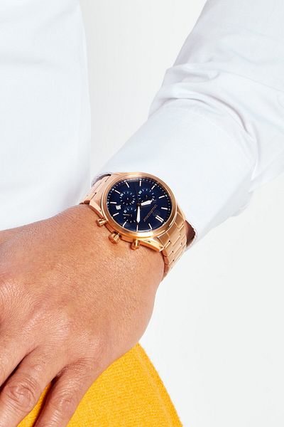 Roccobarocco Men Rb4853m-03m Analog Watch 42mm, Gold