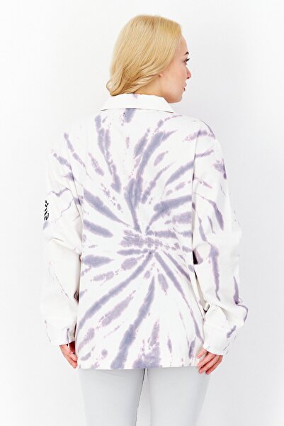 UMBRO Women V-Neck Tie Dye Sweatshirt, Purple Combo