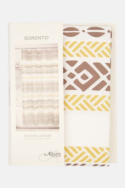 ALLURE Sorento Shower Curtain, White Combo