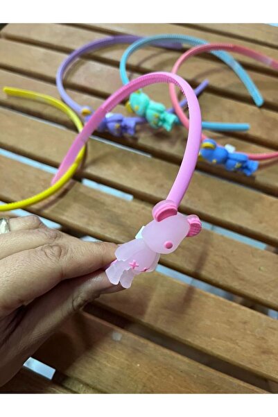 EyER Shoping Coroană de os cu figurină de urs roz