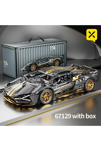 ToylinX مجموعة بناء سيارات رياضية ثابتة مع صندوق مكون من 1280 قطعة بمقياس 1:14 من Moc مجموعة بناء سيارات سباق نموذج سوبر