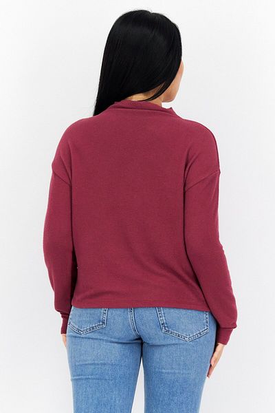 s.Oliver Women High Neck Long Sleeves Plain Sweatshirts, Maroon