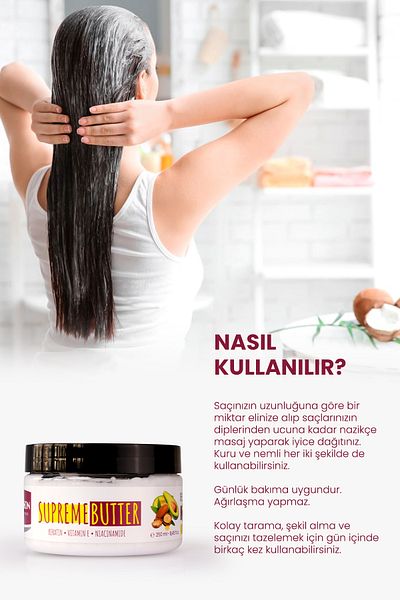 Mousson Anti-Shedding Strengthening Supreme Butter Leave-In Hair Care Cream Containing 11 Oils 250 Ml