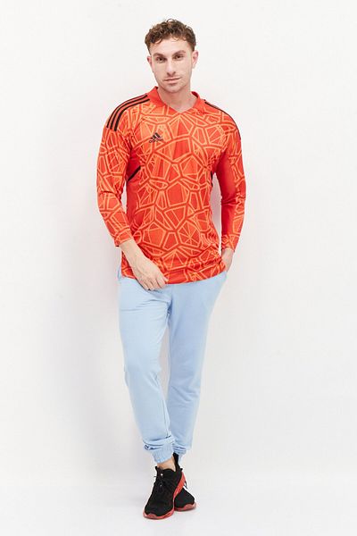 adidas Men Sportswear Fit Allover Print Long Sleeves Sweatshirts, Red Combo