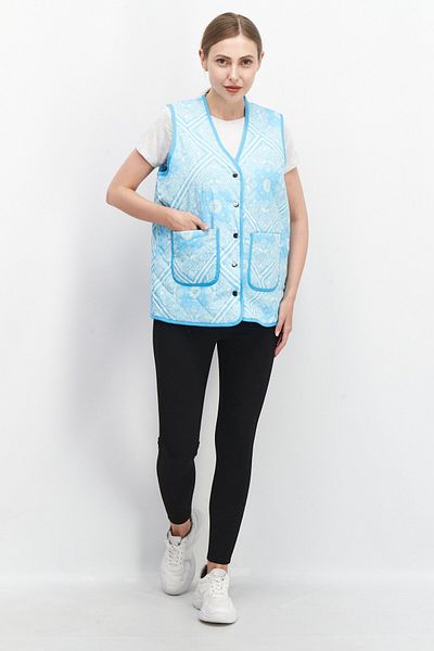 NATIVE YOUTH Women V-Neck Paisley Pattern Sleeveless Vest, Turquoise