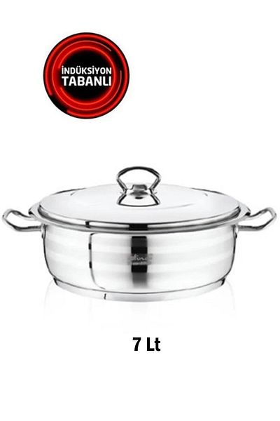 SAFINOX Flavia Steel Induction Pot - 30x10 Cm, 7 Lt Simple Design