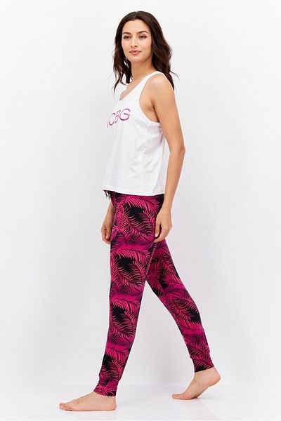 Bcbgeneration Women 2 Pieces Sleeveless Allover Printed Pajama Set, Pink