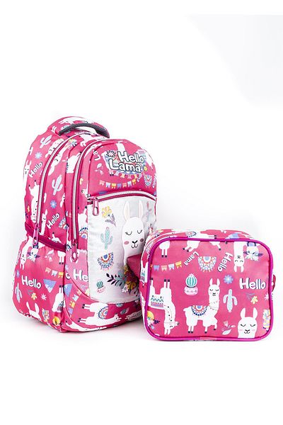 Necati Çanta Primary School Bag with Lunch Box Red