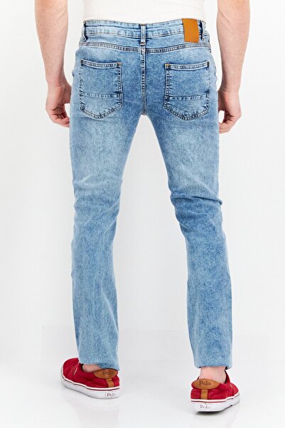 Nautica Men Straight Fit Washed Stretchable Denim Jeans, Light Blue