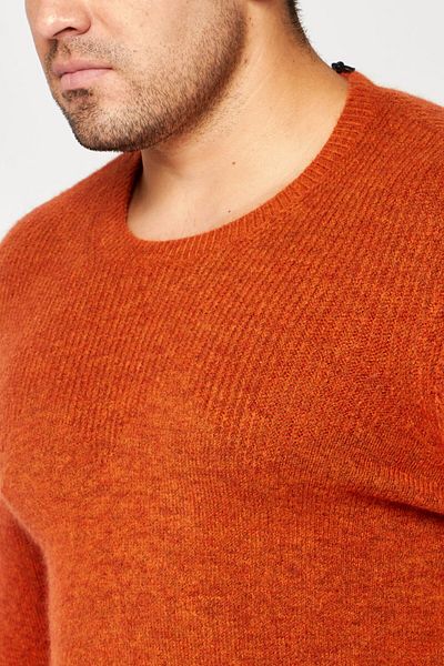 IKKS Men Crew Neck Long Sleeve Knitted Sweater, Brown