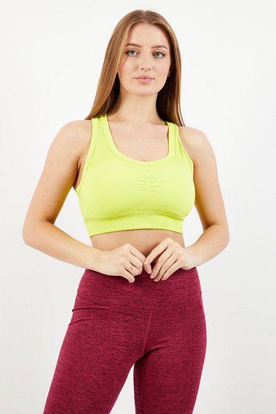 adidas Women Light Padded Training Sports Bra, Lime Green
