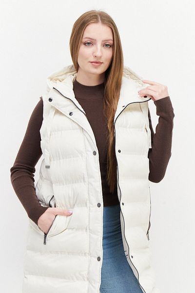 Bcbgeneration Women Plain Puffer Vest, Ivory