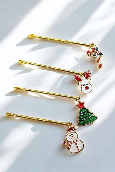 PETEK AKSESUAR Set of 4 Christmas Themed Wire Clasps
