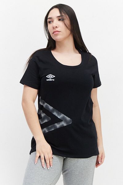 UMBRO Women Sportswear Fit Short Sleeve Outdoor T-Shirt, Black