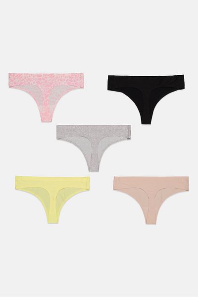 Bcbgeneration Women 5 Pcs Animal Print Pull On Panty, Pink