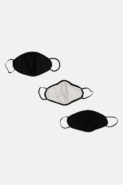 TopShop 3Pcs Solid And Printed Face Mask, Multicolor