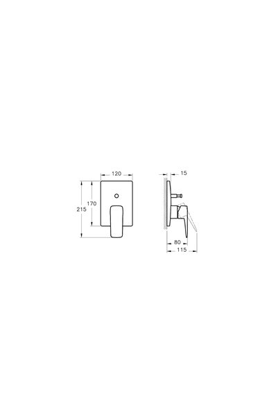 VitrA Artema root square a4275229 built-in bathroom faucet, soft copper (glossy)
