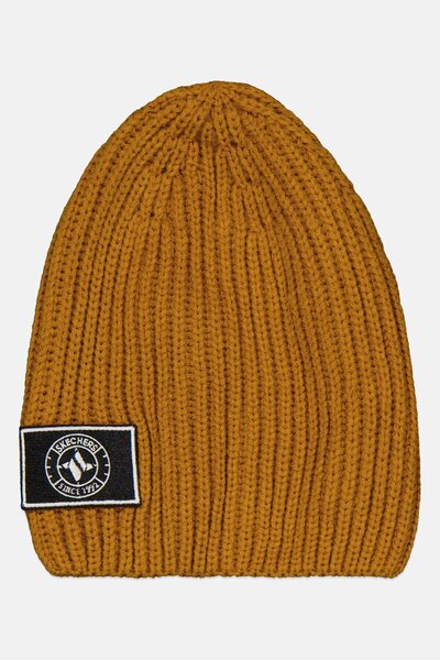 SKECHERS قبعة صوفية مطرزة بشعار للرجال، باللون البني