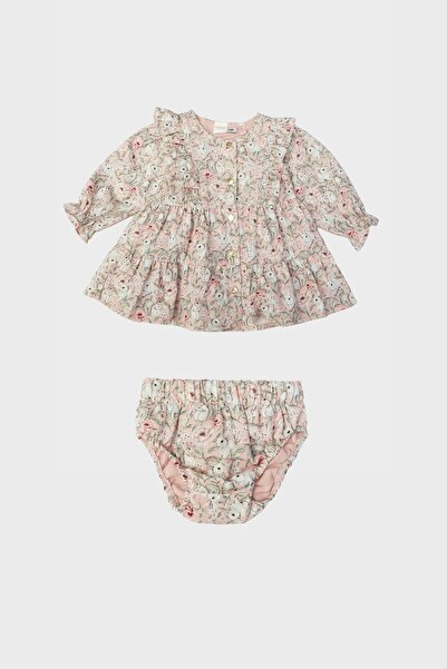 Layette Bg Store Baby Mädchen gemustertes Kleid 23fw0lt7903