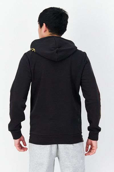 DIFUZED Men Printed Full Zip Long Sleeve Fleece Sweatshirts, Black