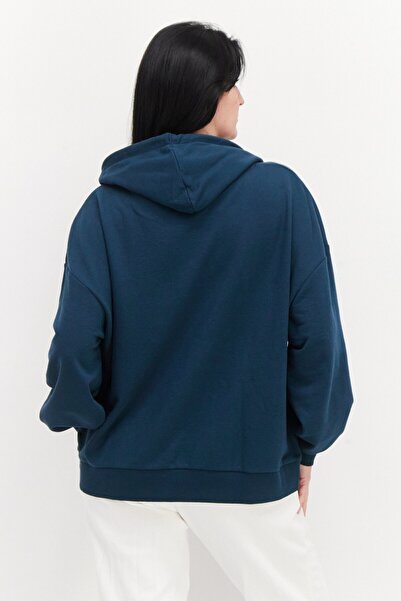 O'Neill Women Hooded Neck Long Sleeve Graphic Print Sweatshirt, Teal Green