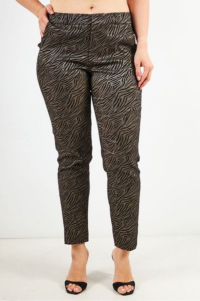 ONE STEP Women Regular Fit Allover Print Belt Loop Pants, Black Combo
