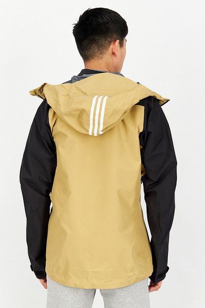 adidas Men Sportswear Fit Hooded Brand Logo Windbreaker Jacket, Black