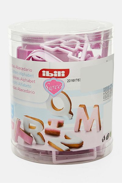 iBiLi 26 Pieces Alphabet Cookie Cutter Set, Pink