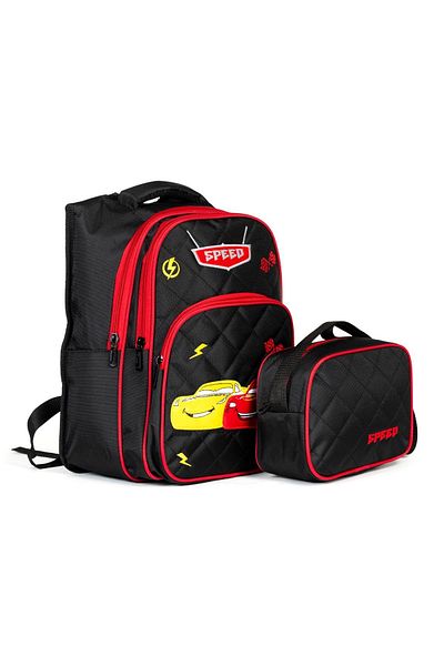 Necati Çanta Black Red Character Feeding Primary School Backpack