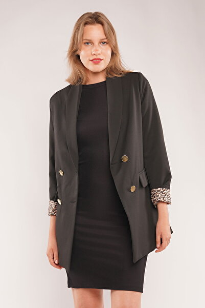 GABRİA Дамско яке с ръкави Габриа с леопардов принт