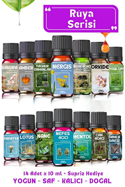 Aroma Terapi Lab Rüya Serisi 14 Adet -  Saf Esansiyel Uçucu Yağ - Aromatik Bu...