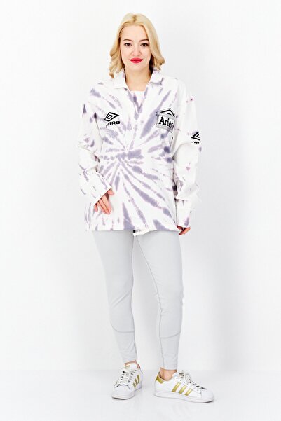 UMBRO Women V-Neck Tie Dye Sweatshirt, Purple Combo