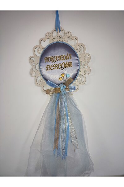 Uslu Çeyiz Açık Mor Ahşap Hoşgeldin Bebeğim Tül Ve Süsleme Detaylı Çocuk Kapı-oda -duvar Süsü