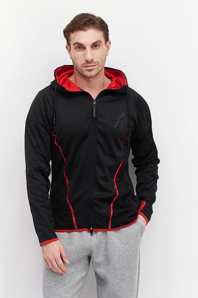 DIFUZED Men Hooded Graphic Print Long Sleeves Sweatshirt, Black