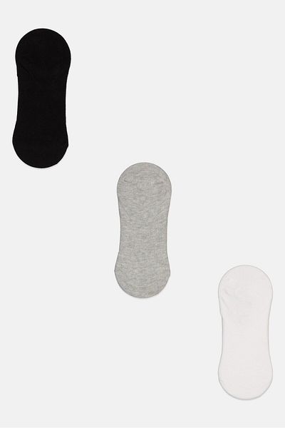 Bebe Women 3 Pairs Basic Round Foot Socks, Black Combo