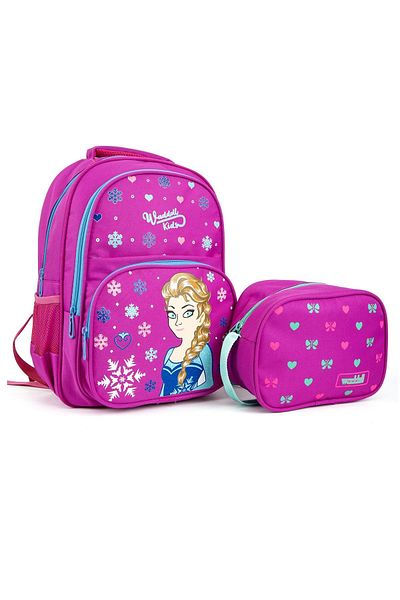 Necati Çanta Σακίδιο πλάτης Δημοτικού Σχολείου Nutritioned με Snow Country Figure Highlighter Pink
