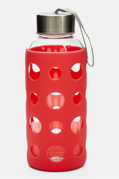 iBiLi Glass Water Bottle With Silicone Cover 400 Ml, Transparent
