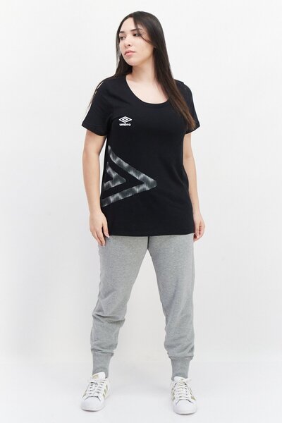 UMBRO Women Sportswear Fit Short Sleeve Outdoor T-Shirt, Black