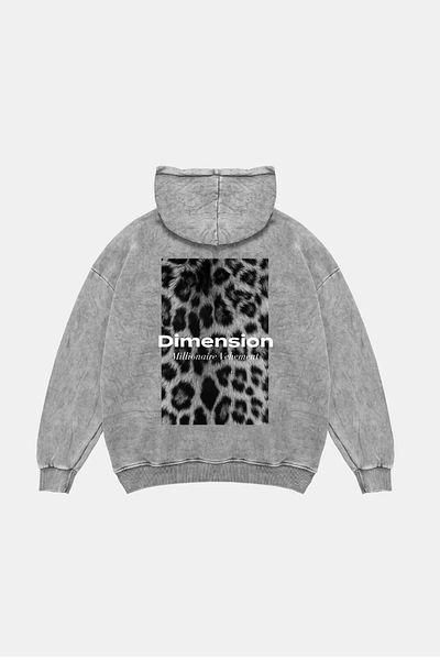 Sekizbiraltı Унисекс суичър с качулка V2 Dimension Printed Oversize Premium White
